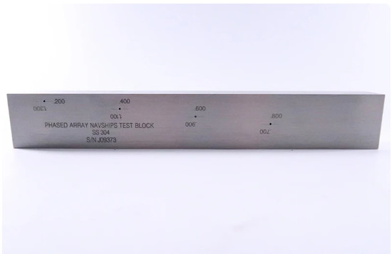 UT Test Block NavShip Phased Array 304 Stainless Steel Calibration Block 4 Holes Type