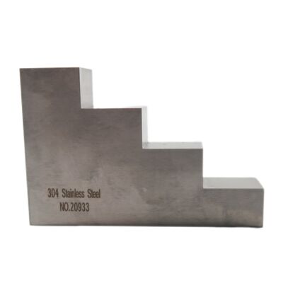 304 Stainless Steel 4 Step Calibration Block with 0.5''-1.0''-1.5''-2.0'' Thickness and 0.75"(L)X0.75"(W) Step Size for Ultrasonic Thickness Gauge