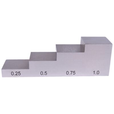 4 Step Ultrasonic Calibration Block with 0.25-0.5-0.75-1.0 Inch Thickness and Various Materials