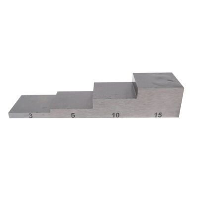 4 Step Ultrasonic Calibration Block with 3-5-10-15mm Thickness in 1018 Steel for Ultrasonic Testing