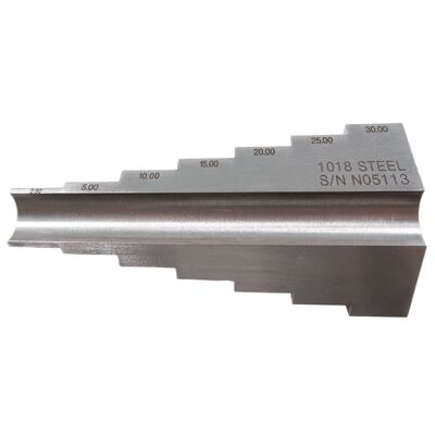 1018 Steel 7 Step Pipe Calibration Block with 2.5-5-10-15-20-25-30mm Thickness for Ultrasonic Testing