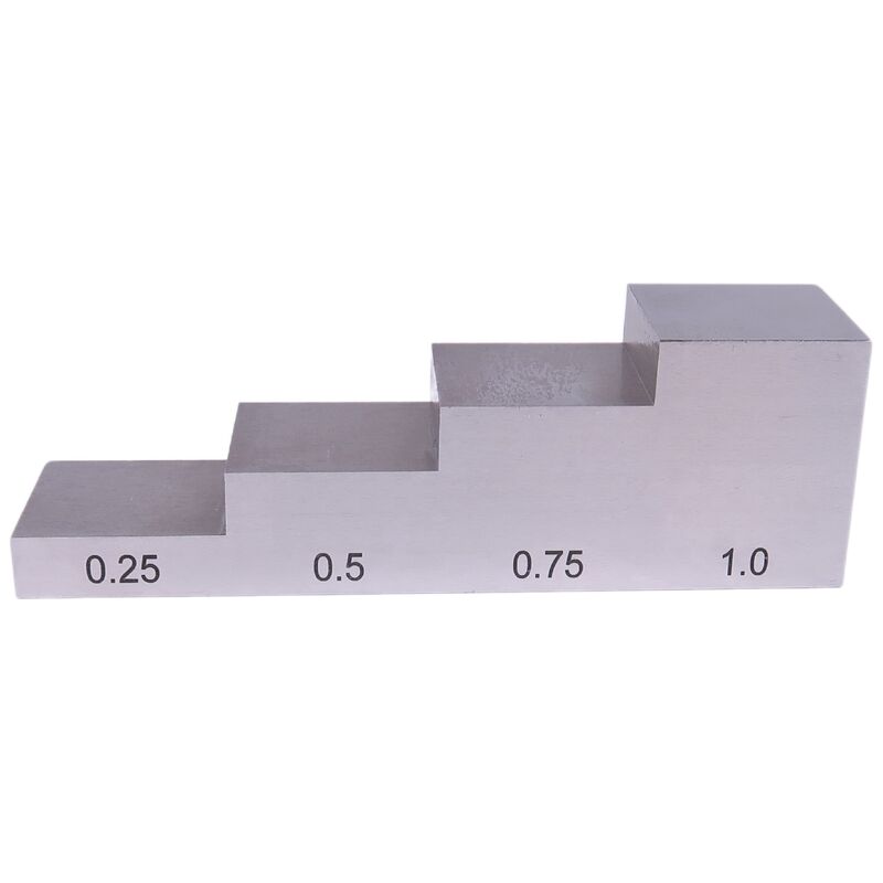 4 Step Ultrasonic Calibration Block with 0.25-0.5-0.75-1.0 Inch Thickness and Various Materials