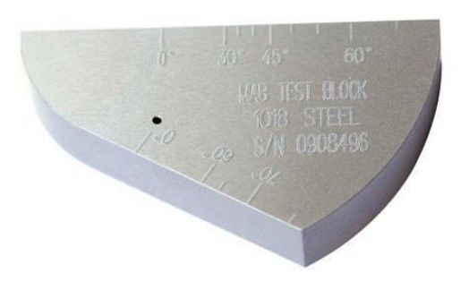 Miniature Angle Beam Ultrasonic Calibration Block